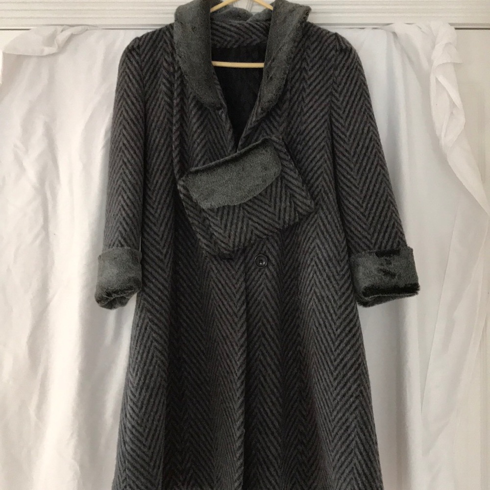 JapSport Girls Wool Pea Coat and Hand Warmer